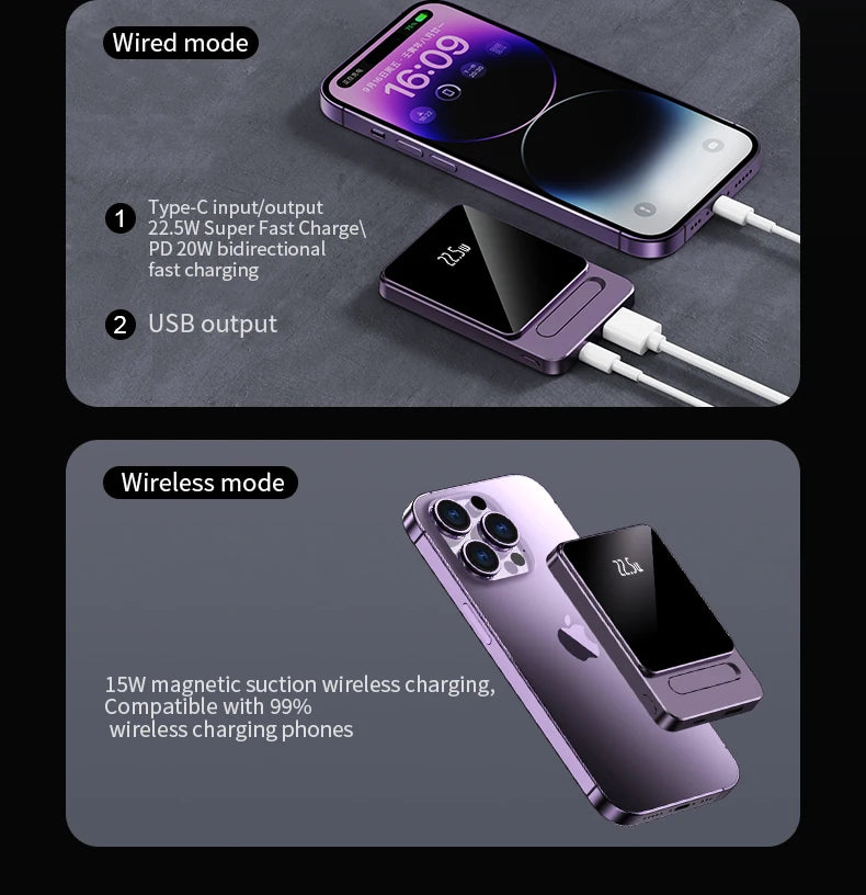 Magnetic Wireless Power Bank 10000mAh Portable Charger