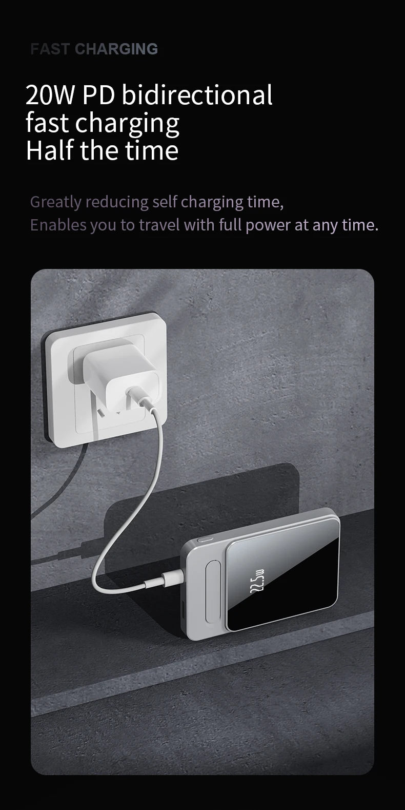 Magnetic Wireless Power Bank 10000mAh Portable Charger