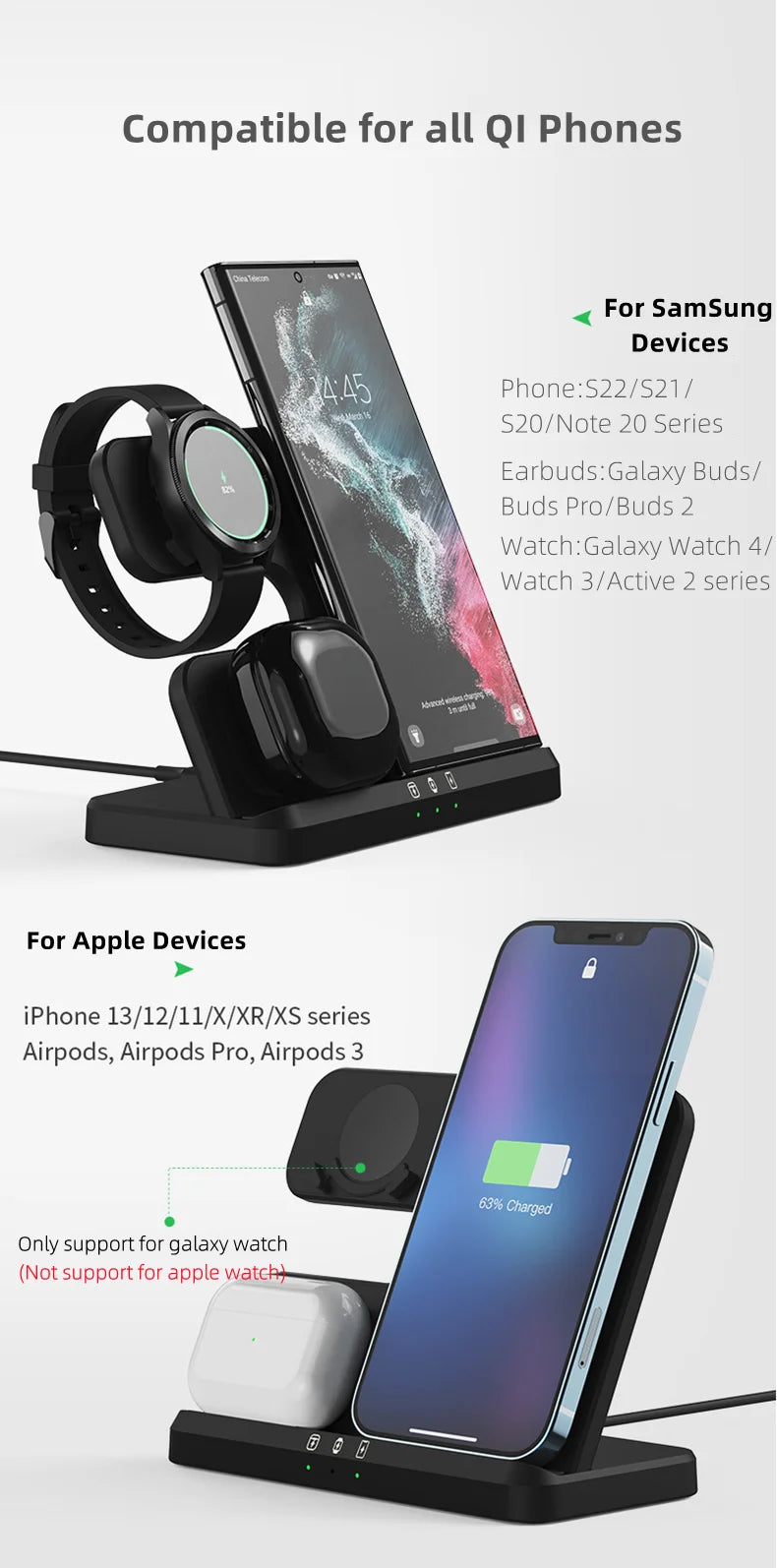 3 in 1 Wireless Charging Station