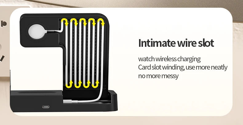 4 In 1 Wireless Fast Charger Station With RGB Alarm Clock