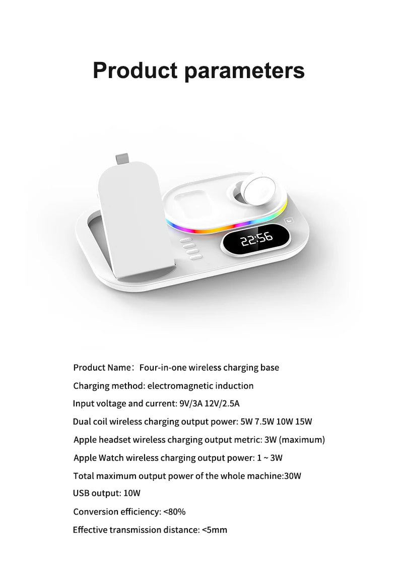 Wireless Charger Dock 4 in 1 Charging Station