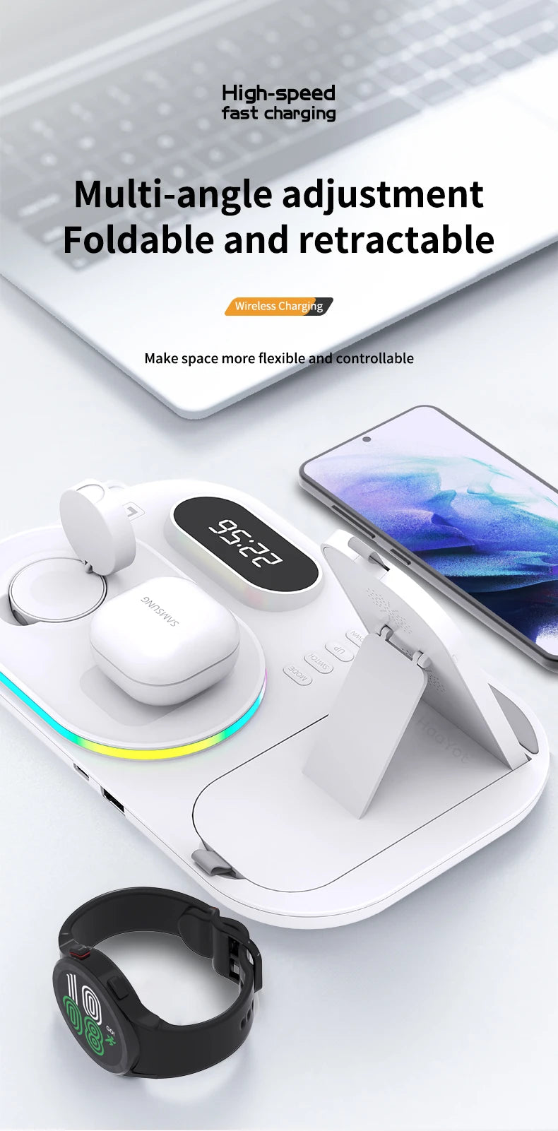 Wireless Charger Dock 4 in 1 Charging Station