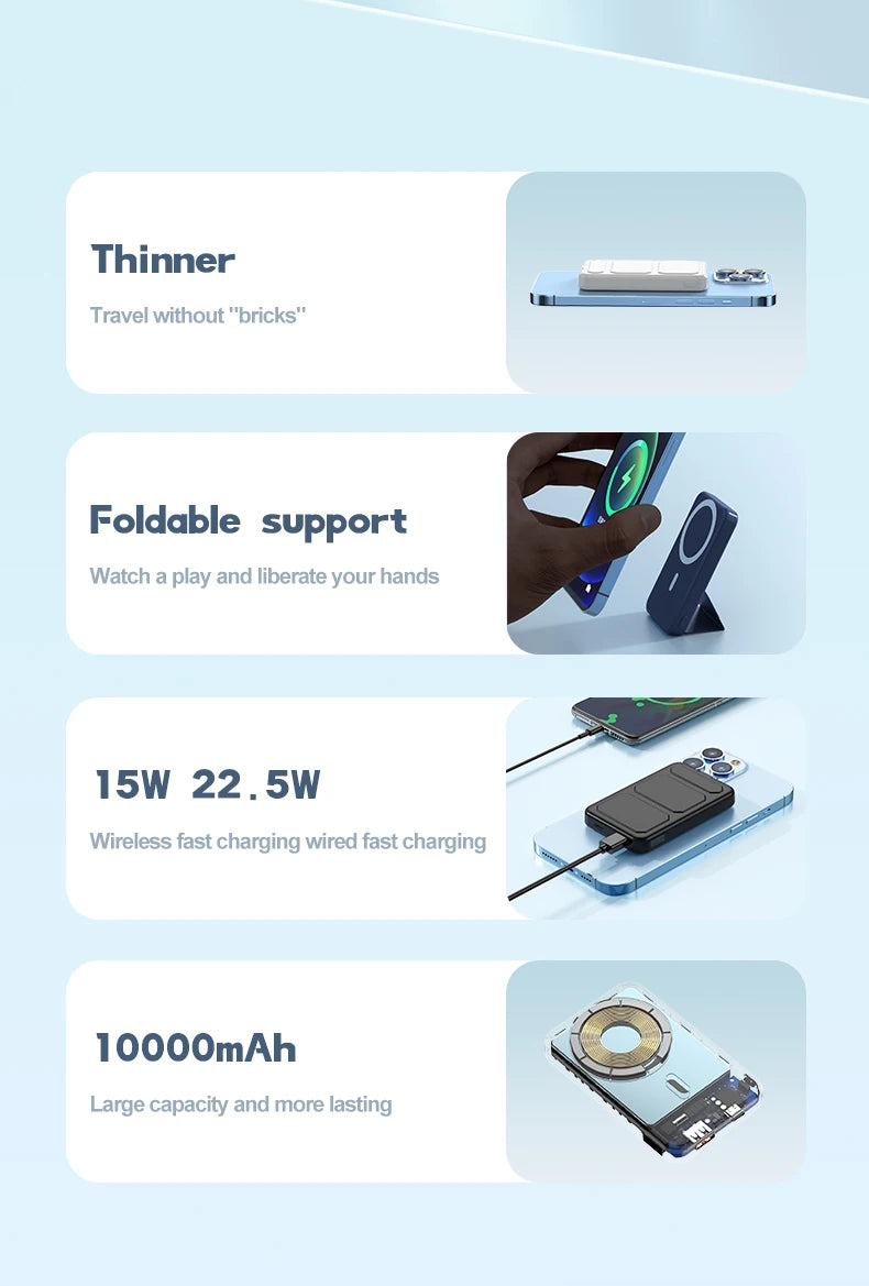 10000mAh Wireless Magnetic Battery Power Bank