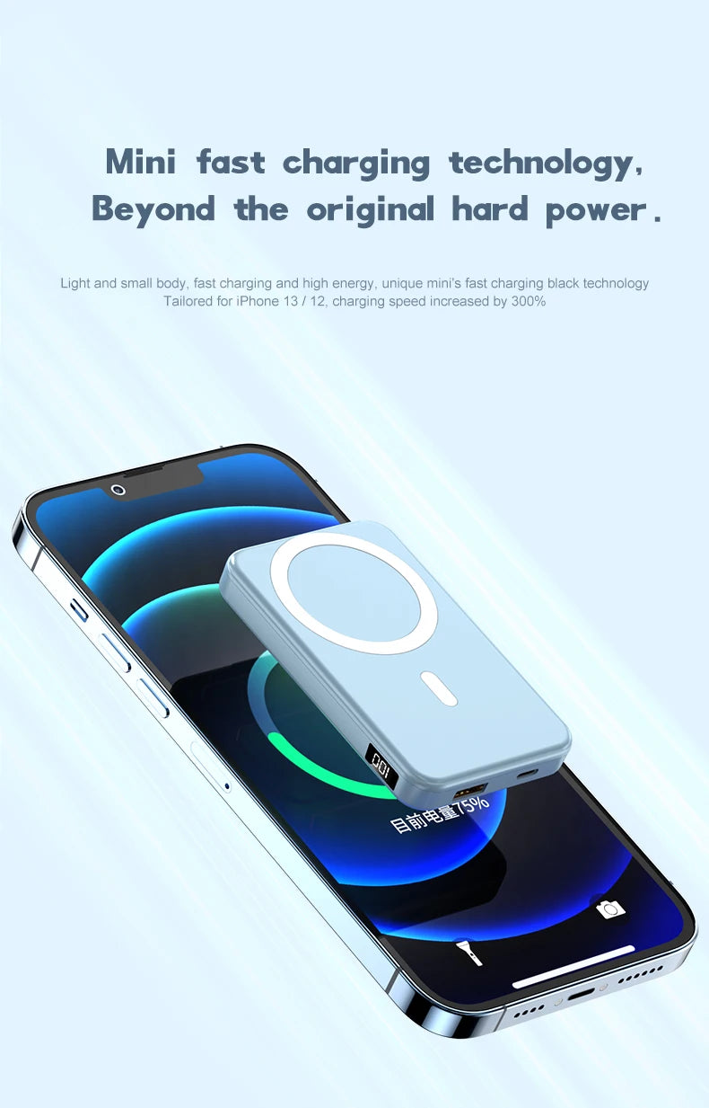 10000mAh Wireless Magnetic Battery Power Bank